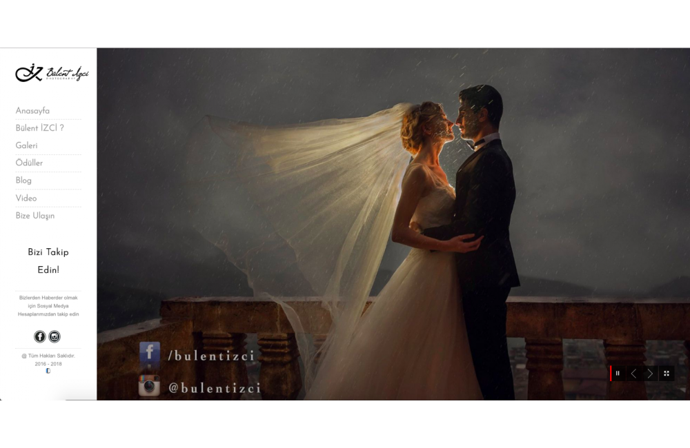 Bülent İZCİ & İZ Photography, Grafik ve Web Programla ekibimiz tarafından 2 iş günü içerisinde teslim edildi. Projemizde PHP, MYSQL, JQUERY, JAVASCRİPT