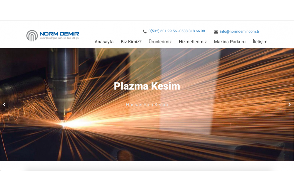 Norm Demir Çelik & Lazer Kesim, Web Programla ekibimiz tarafından 4 iş günü içerisinde teslim edildi. Projemizde PHP, MYSQL, JQUERY, JAVASCRİPT, CSS3, HTML